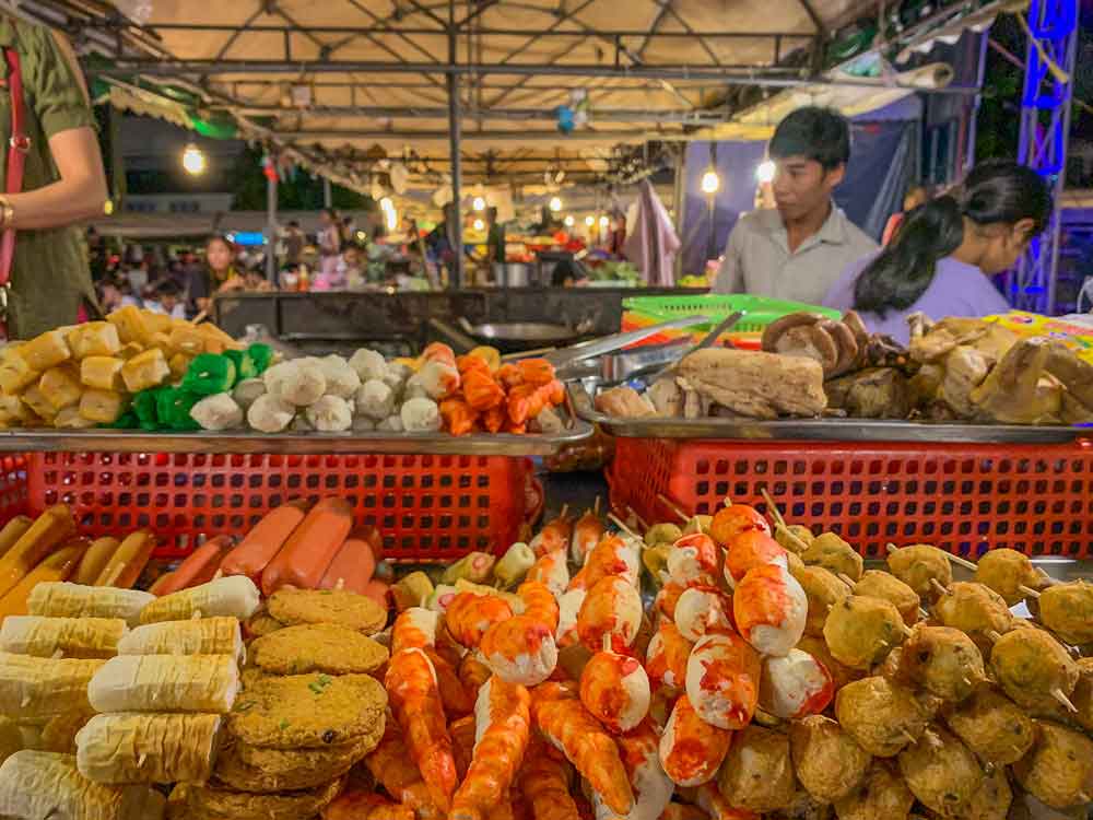 Variety of food on a stick