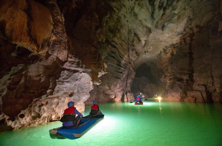 The Underground River Flowing Through the Cave
